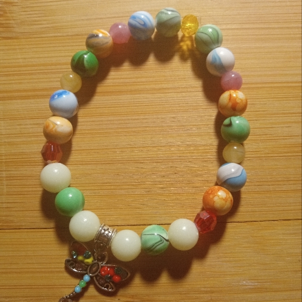 Gold Charm Bracelet with Gemstones